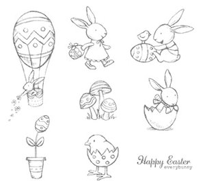 Everybunny Stamp Set (#122705 Wood or #122707 Clear mount)