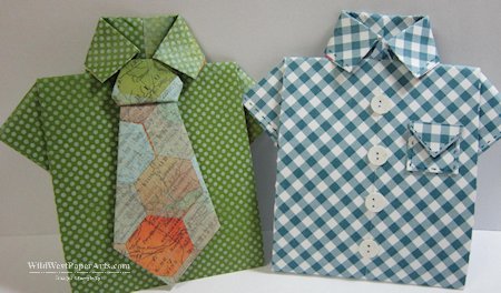 Dad's Day Origami Gift Card Shirts