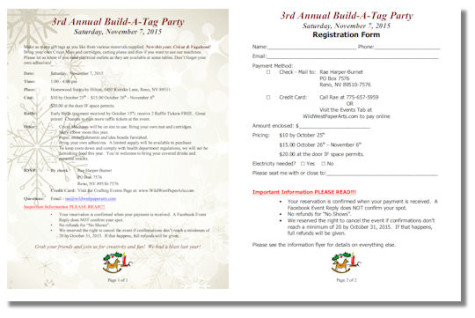 3rd Annual Build A Tag Flyer and Registration Form at WildWestPaperArts.com