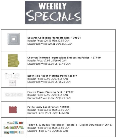 Stampin' Up! Weekly Specials 2013-10-08