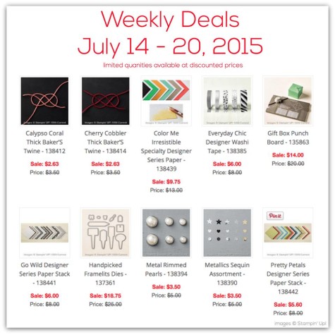 Weekly Deals July 14, 2015 at WildWestPaperArts.com