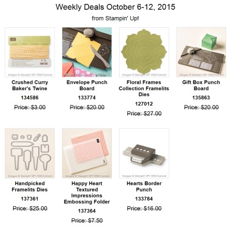 Weekly Deals October 6-12, 2015 at WildWestPaperArts.com