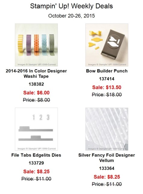 Weekly Deals October 20-26, 2015 at WildWestPaperArts.com