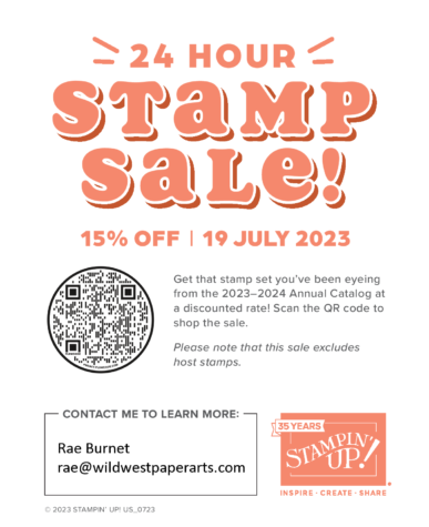 Shop the 24-hour Stamp Sale July 29, 2023 at Wild West Paper Arts