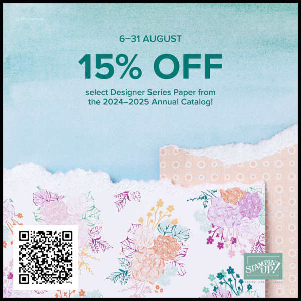 Stampin' Up! DSP Sale August 2024 at WildWestPaperArts.com with QR Code