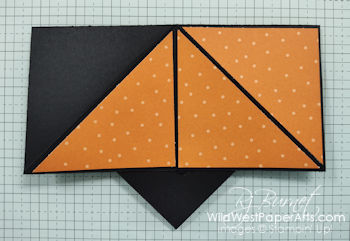 Adhere patterned paper as shown