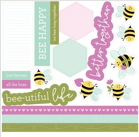 Cute as can Bee Sticker Sheet at WildWestPaperArts.com