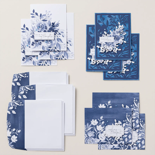 Beautiful Blues Kit Suggested Cards at WildWestPaperArts.com