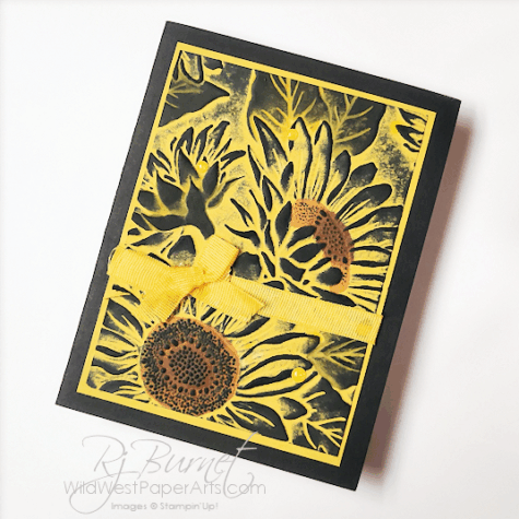 Dramatic Embossed Sunflowers at WildWestPaperArts.com