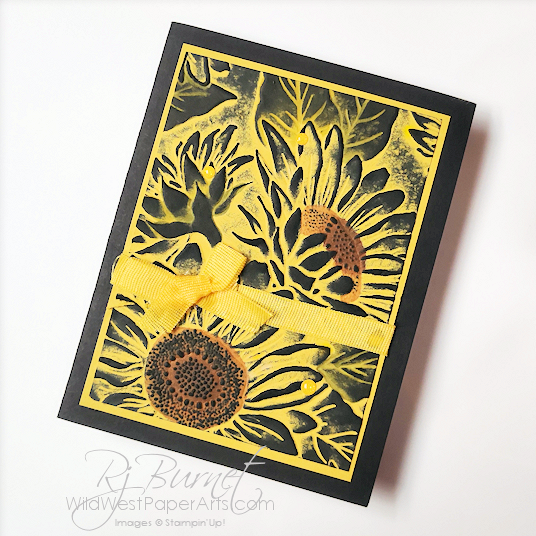Dramatic Embossed Sunflowers at WildWestPaperArts.com