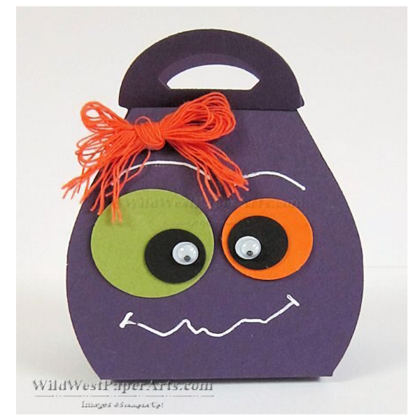 Purple Monster Curvy Treat Holder at WildWestPaperArts.com
